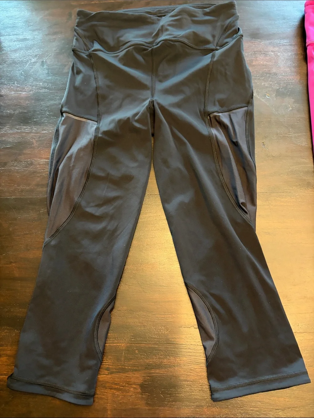 Lululemon Set of 3 High-Waist Athletic Cropped Leggings Size 6 black, pink, gray